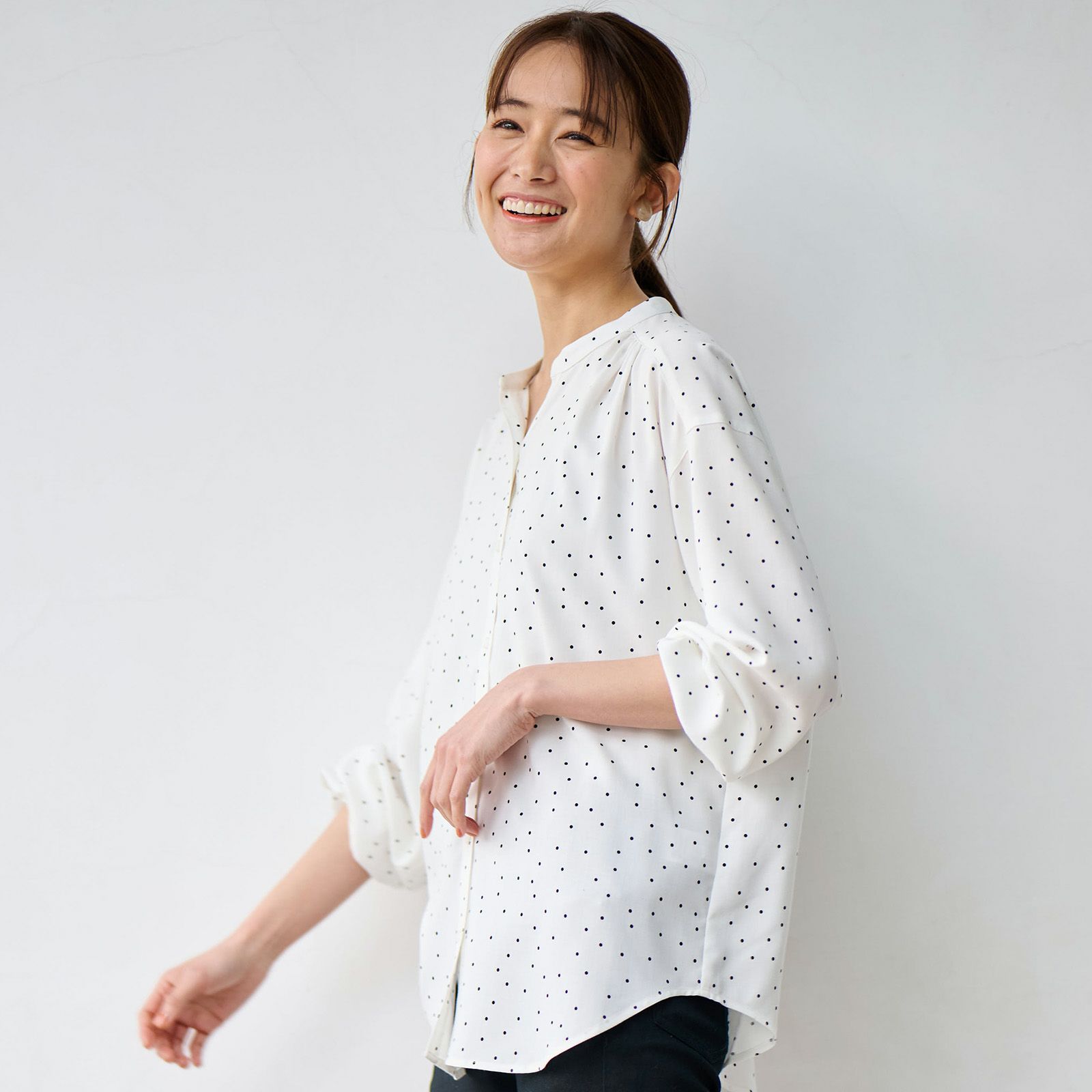 オルスタイージーケア長袖スキッパーブラウス