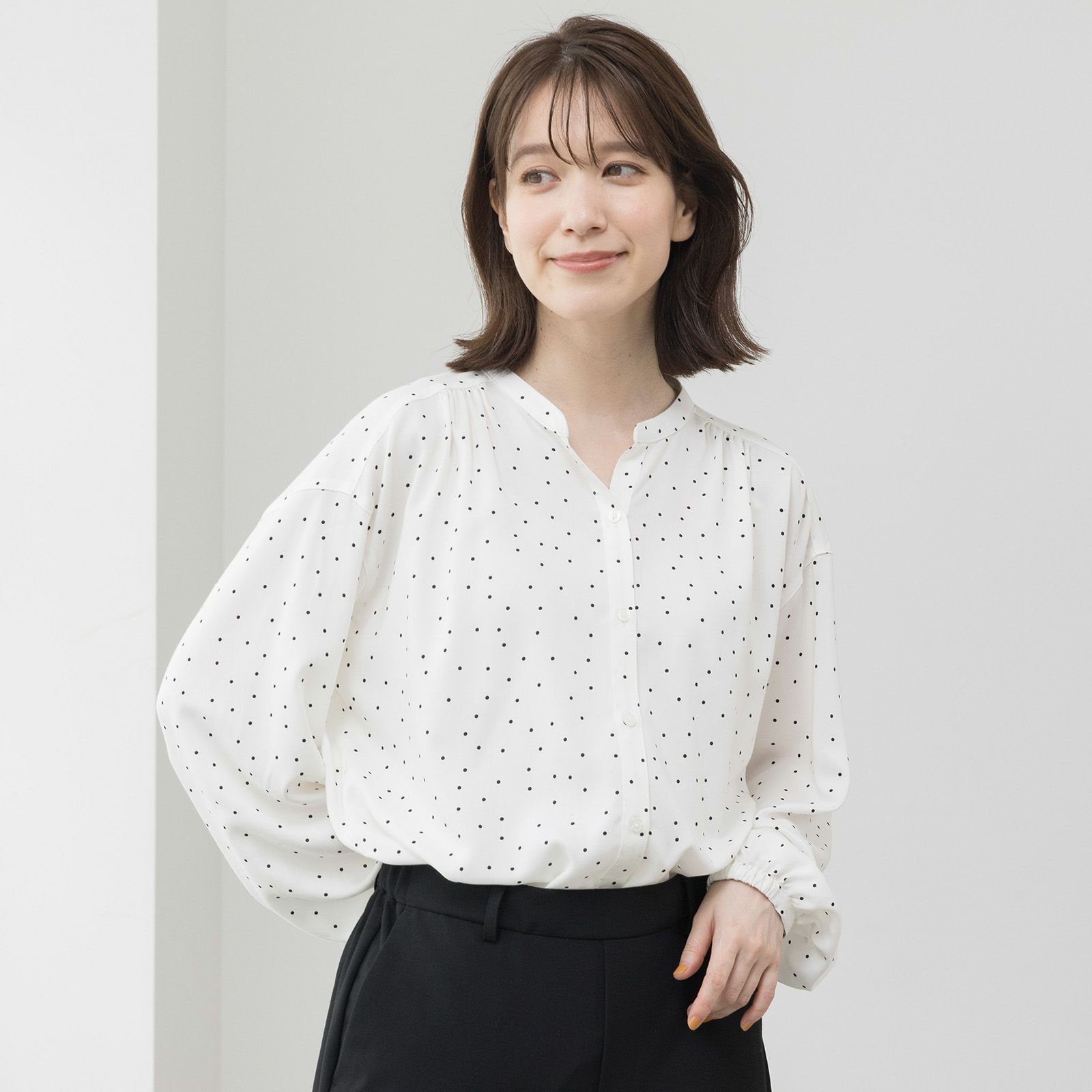 オルスタイージーケア長袖スキッパーブラウス