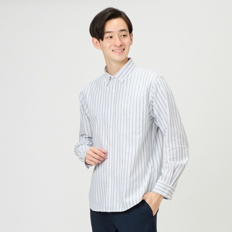 Christian Diorストライプシャツ　半袖　ボタンダウン　XLメンズ相当 オックスストライプボタンダウンシャツ メンズ【店舗取寄