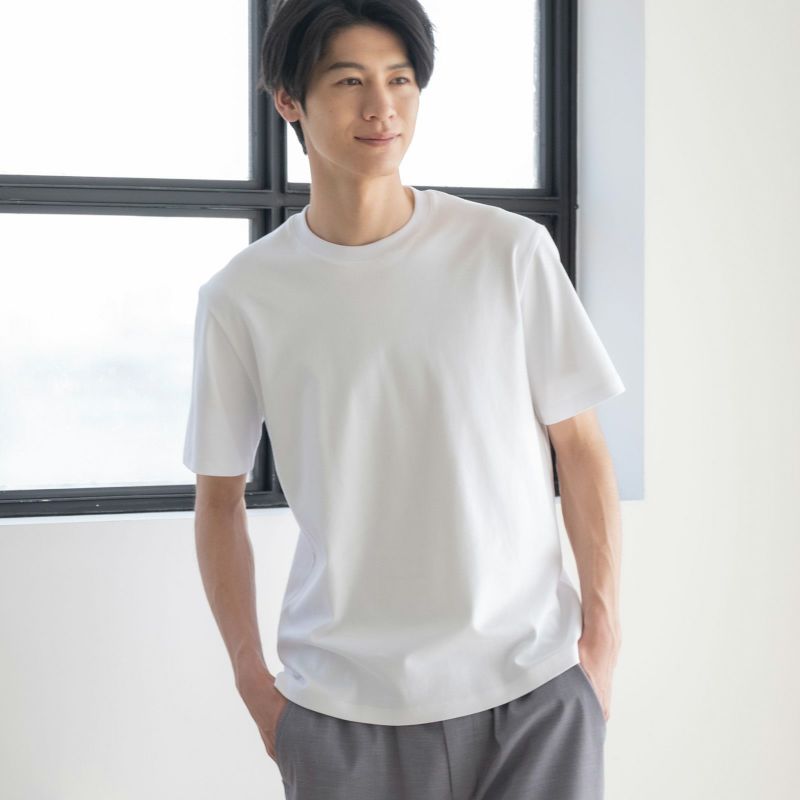 トライアングルロゴ クルーネック 半袖コットンTシャツ Aランク】プラダ PRADA トライアングルロゴ クルーネック