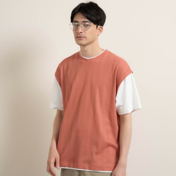 針抜きベストフェイク半袖Ｔシャツ