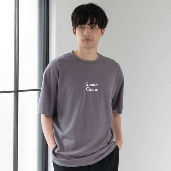 サウナキャンプ半袖シンプルプリントＴシャツ