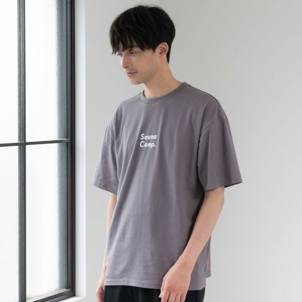 サウナキャンプ半袖シンプルプリントＴシャツ