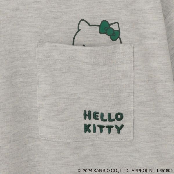 サンリオGREEN企画　ハローキティ　ポケット付きTシャツ