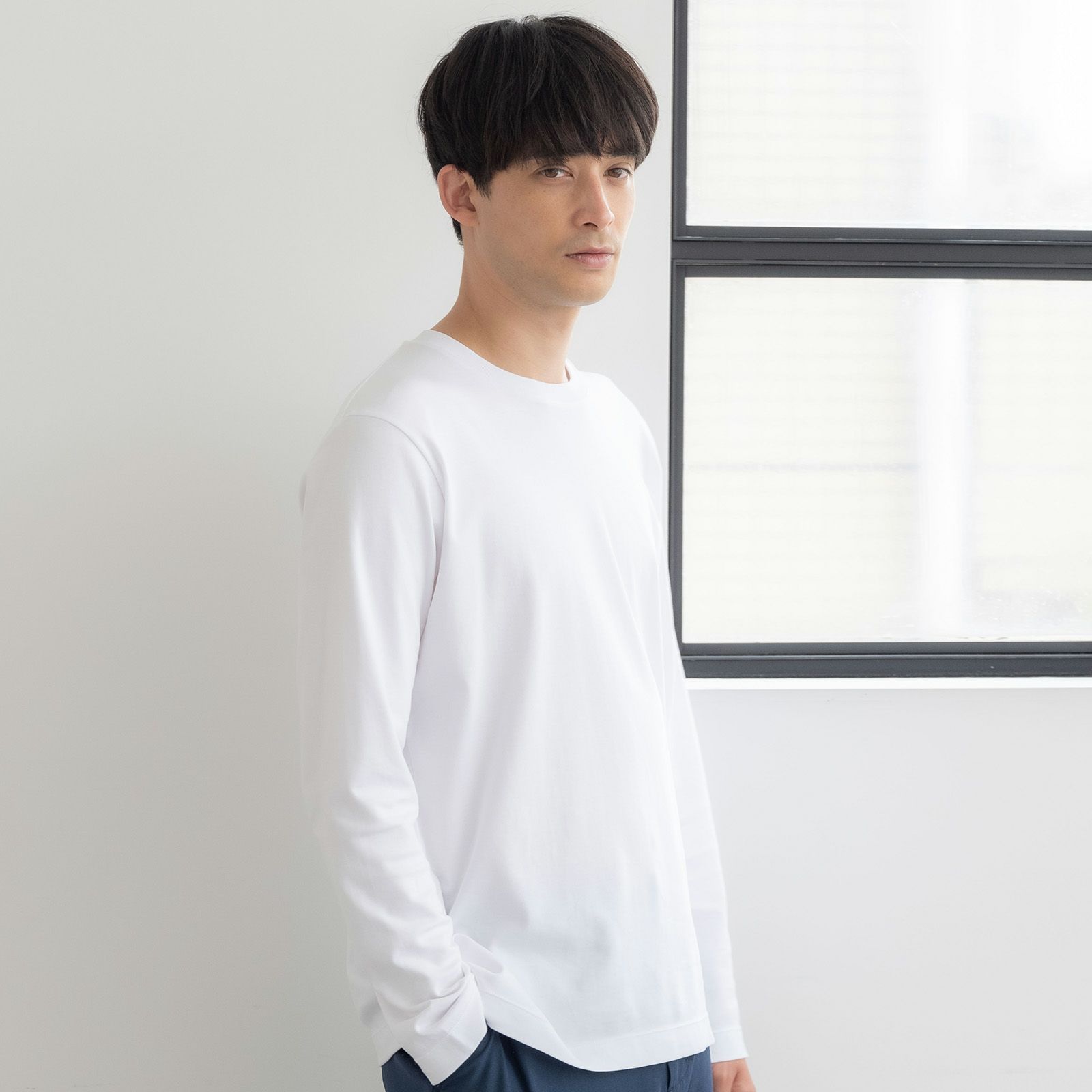 シルキーコットン長袖Ｔシャツ