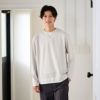 ワッフル　フェイクキーネック長袖Tシャツ