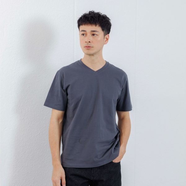 オーガニックコットン　無地Ｖネック半袖Ｔシャツ