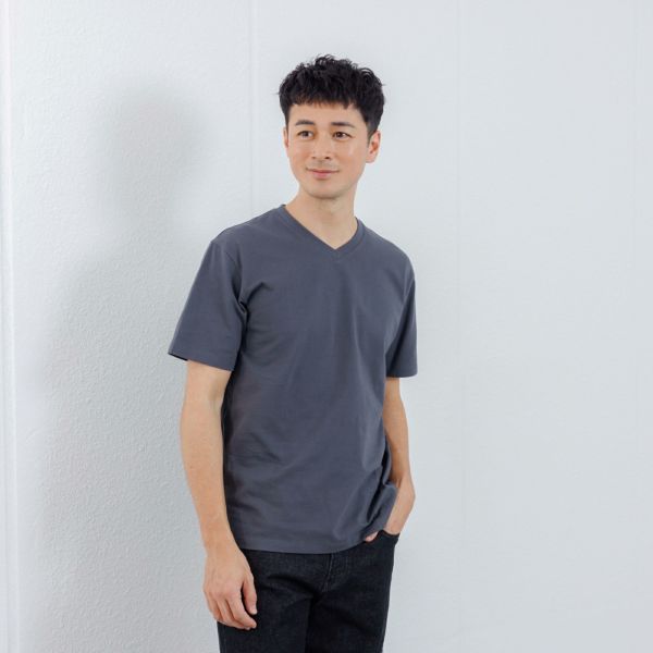 オーガニックコットン　無地Ｖネック半袖Ｔシャツ