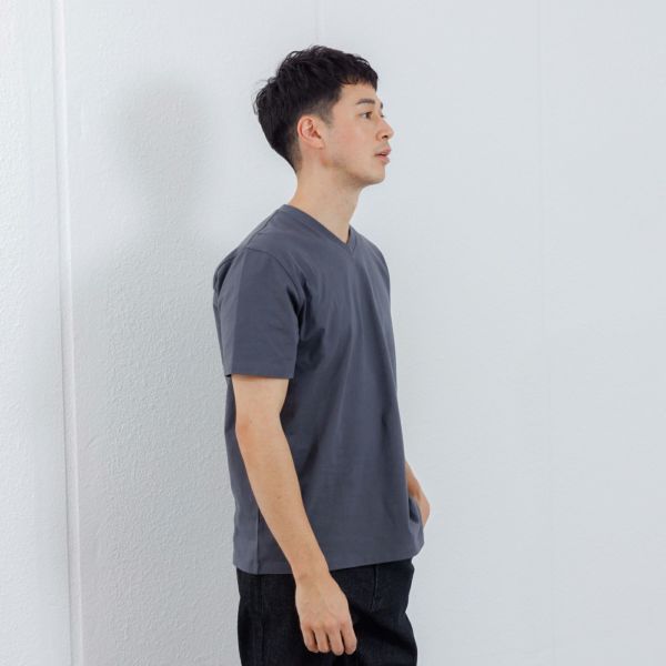 オーガニックコットン　無地Ｖネック半袖Ｔシャツ