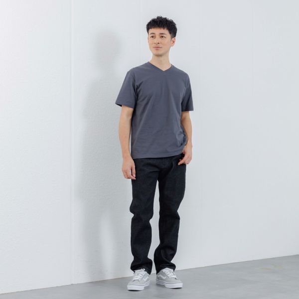 オーガニックコットン　無地Ｖネック半袖Ｔシャツ