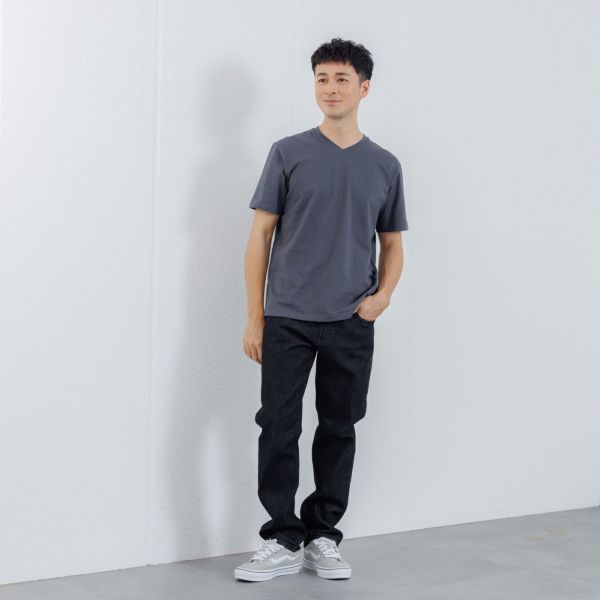 オーガニックコットン　無地Ｖネック半袖Ｔシャツ