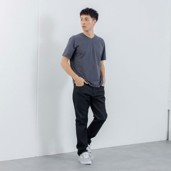 オーガニックコットン　無地Ｖネック半袖Ｔシャツ