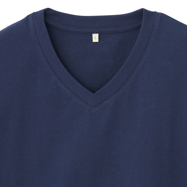 オーガニックコットン　無地Ｖネック半袖Ｔシャツ