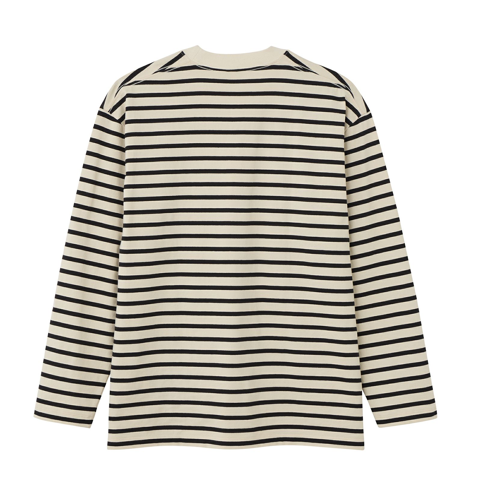 オーガニックコットン　太番手ボーダー長袖Ｔシャツ