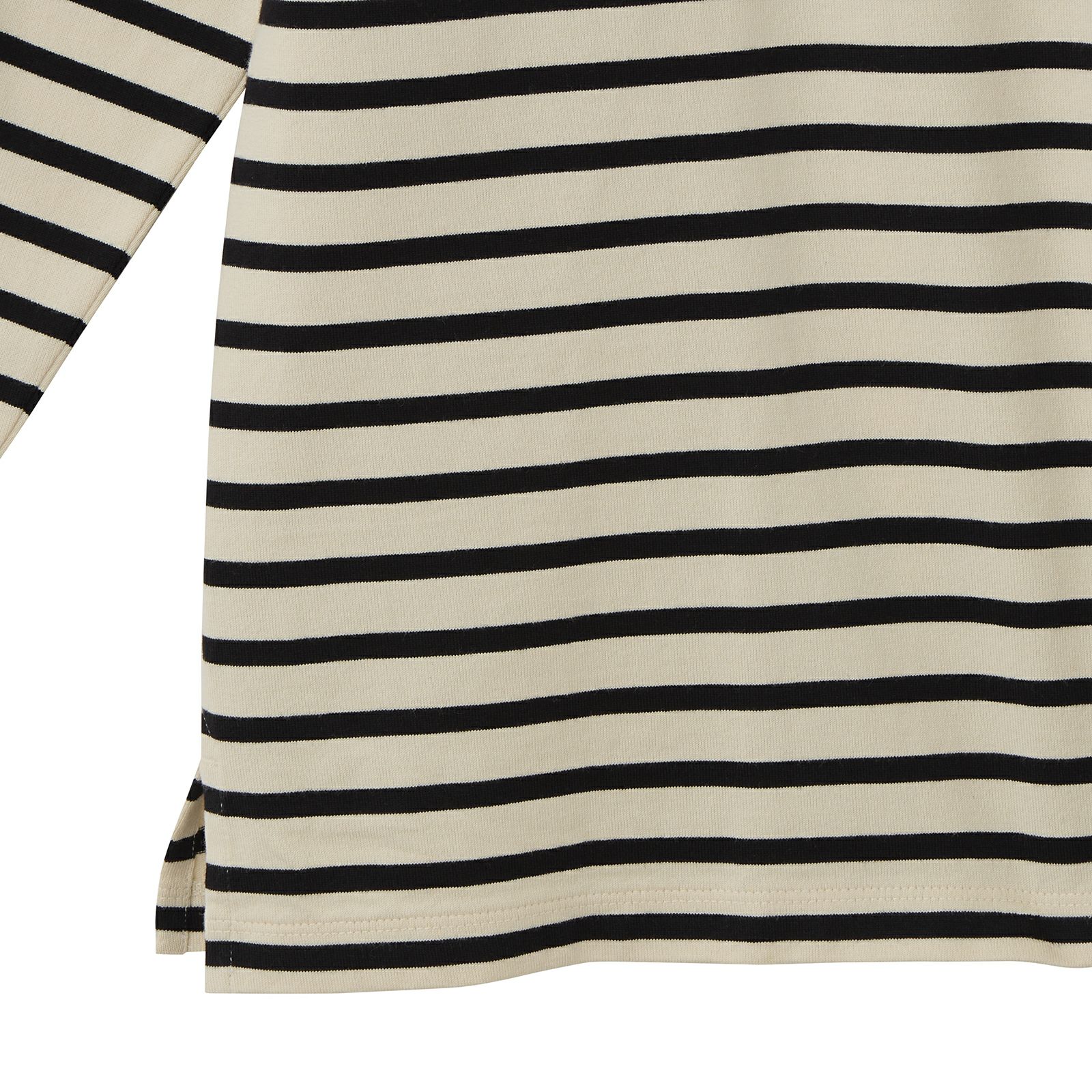 オーガニックコットン　太番手ボーダー長袖Ｔシャツ