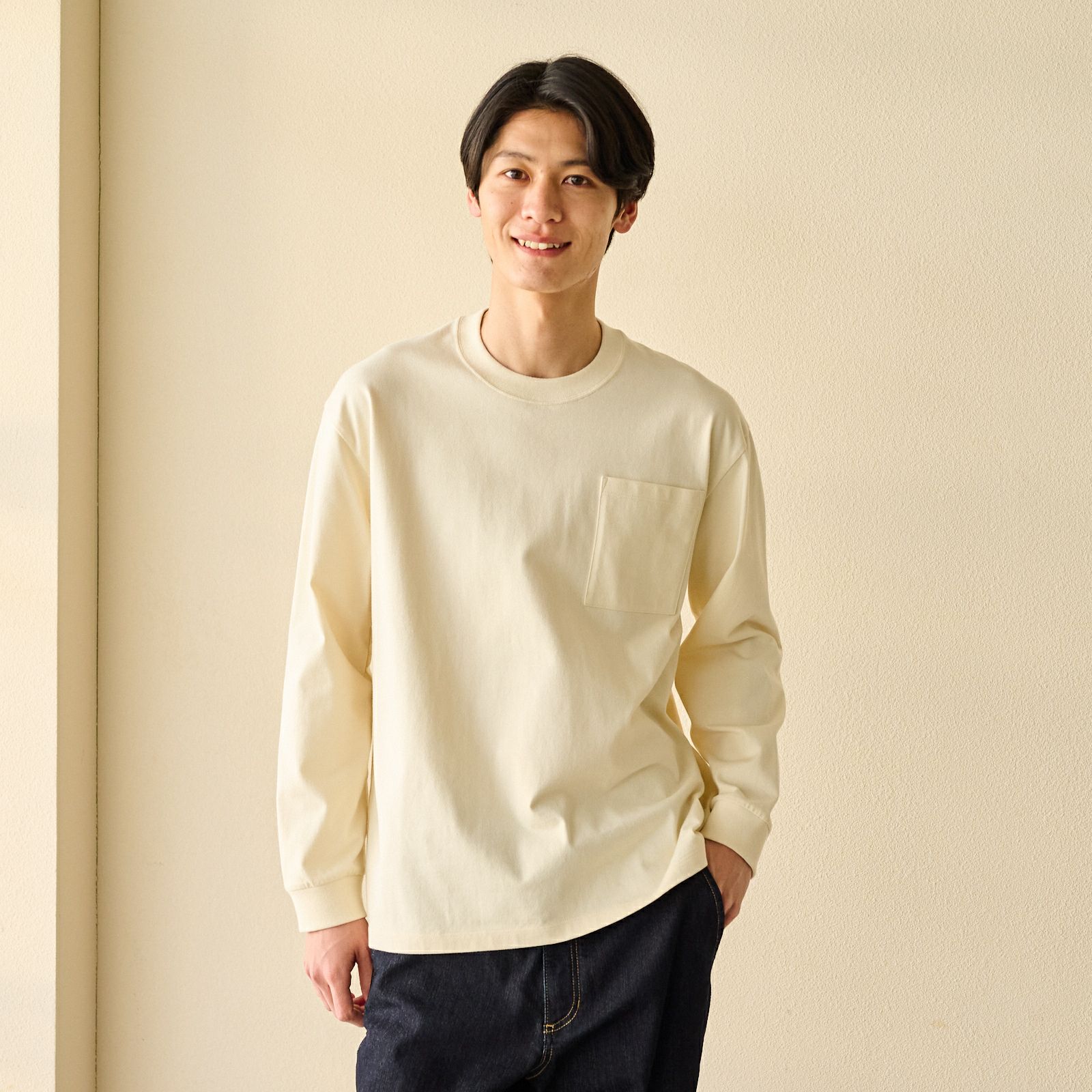 オーガニックコットン　太番手無地長袖Ｔシャツ