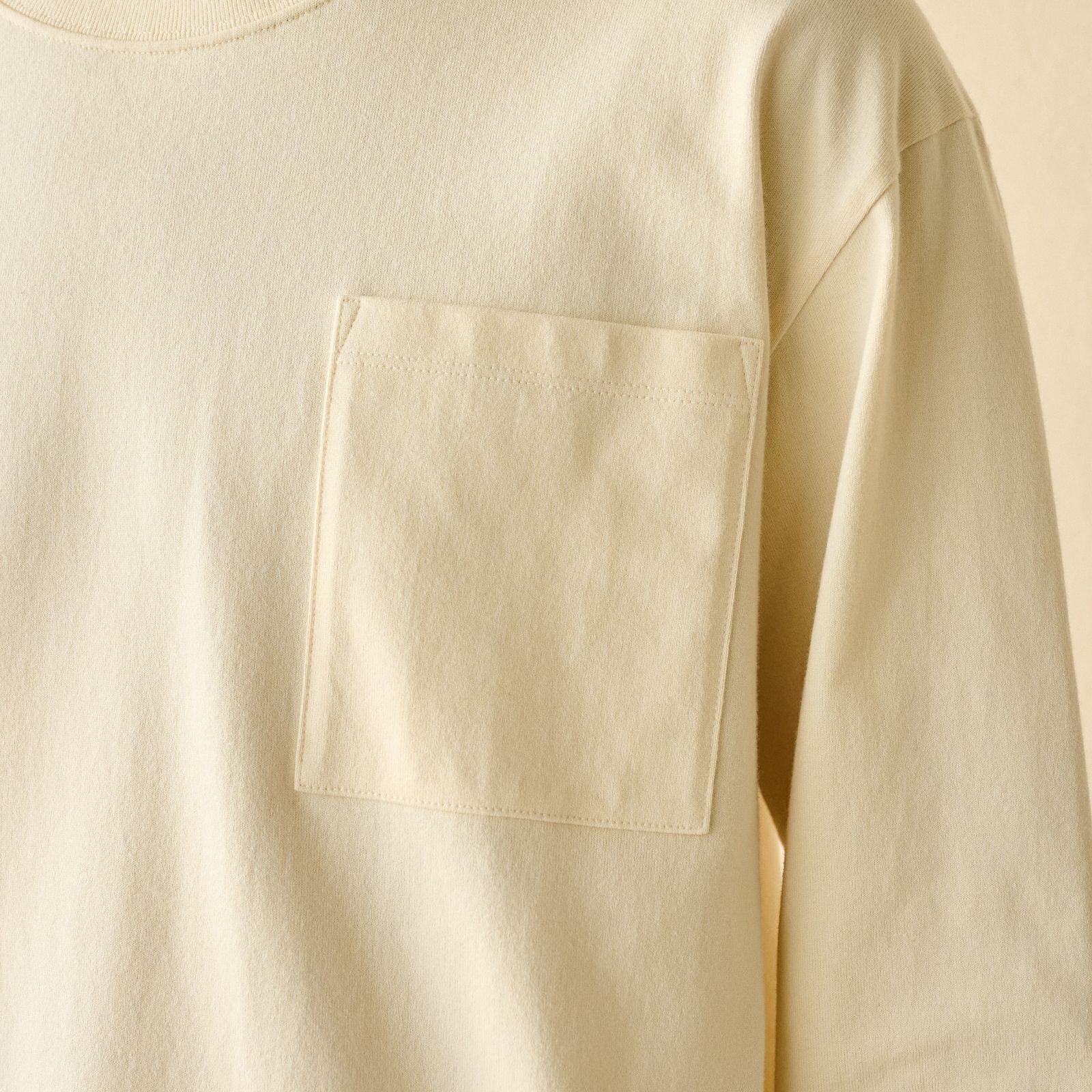 オーガニックコットン　太番手無地長袖Ｔシャツ