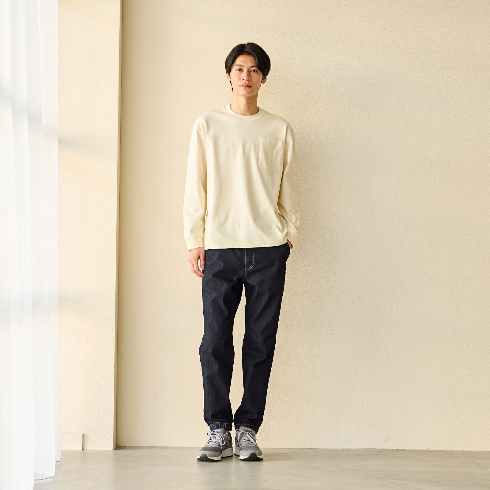 オーガニックコットン　太番手無地長袖Ｔシャツ