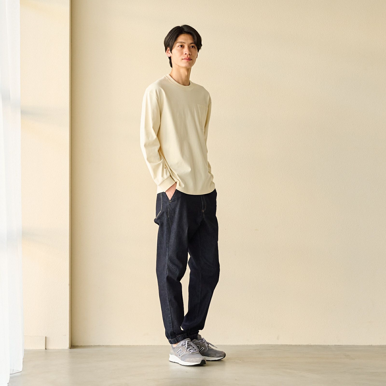 オーガニックコットン　太番手無地長袖Ｔシャツ