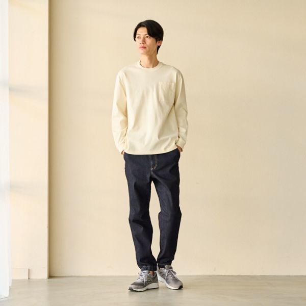 オーガニックコットン　太番手無地長袖Ｔシャツ