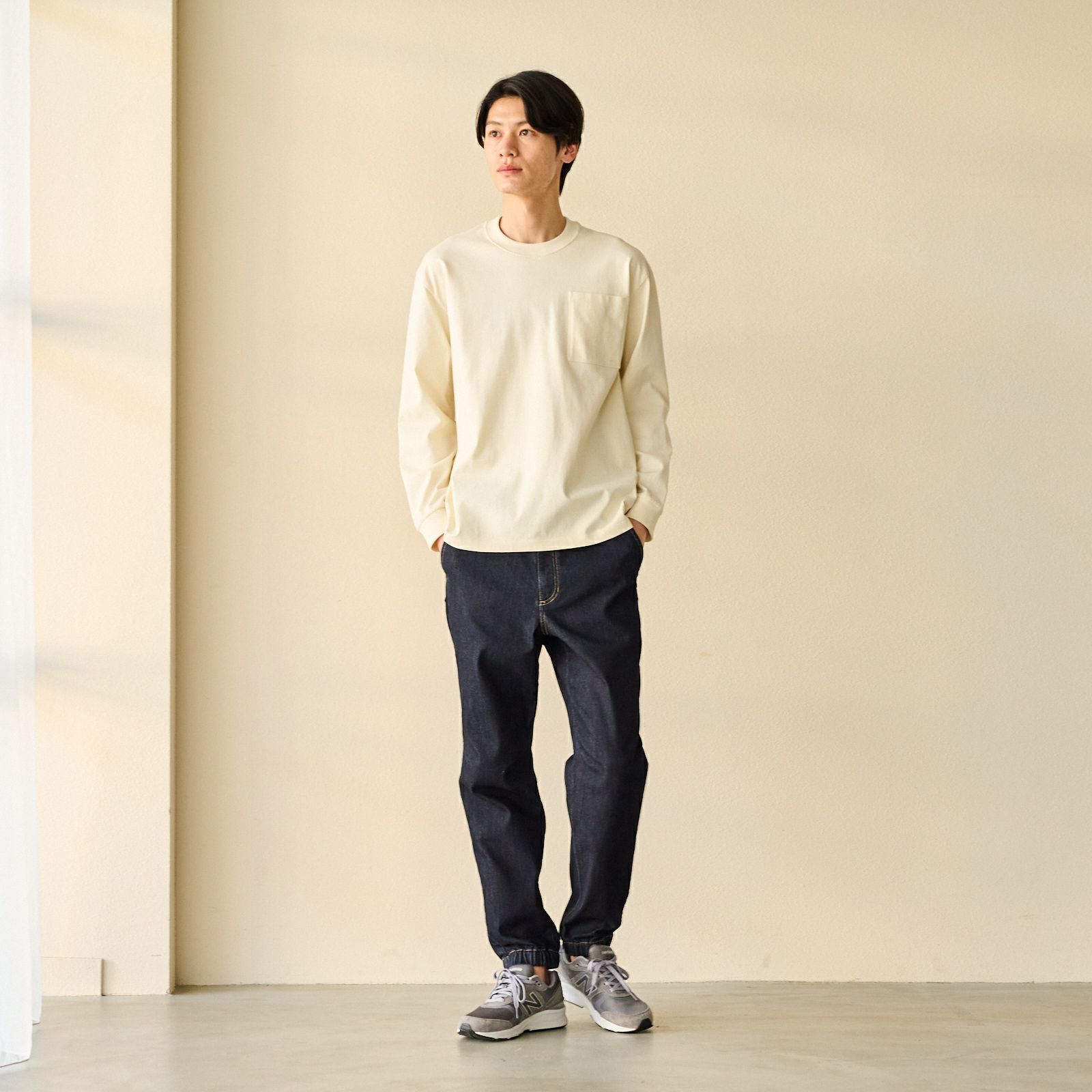 オーガニックコットン　太番手無地長袖Ｔシャツ