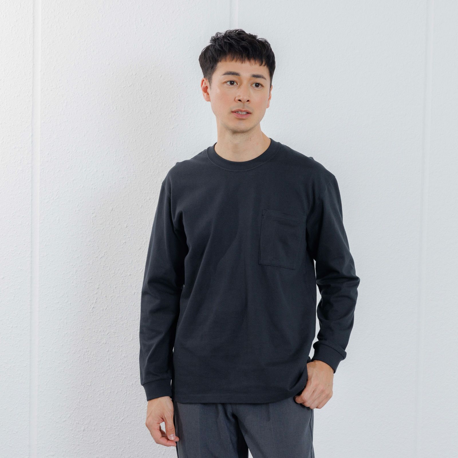 オーガニックコットン　太番手無地長袖Ｔシャツ