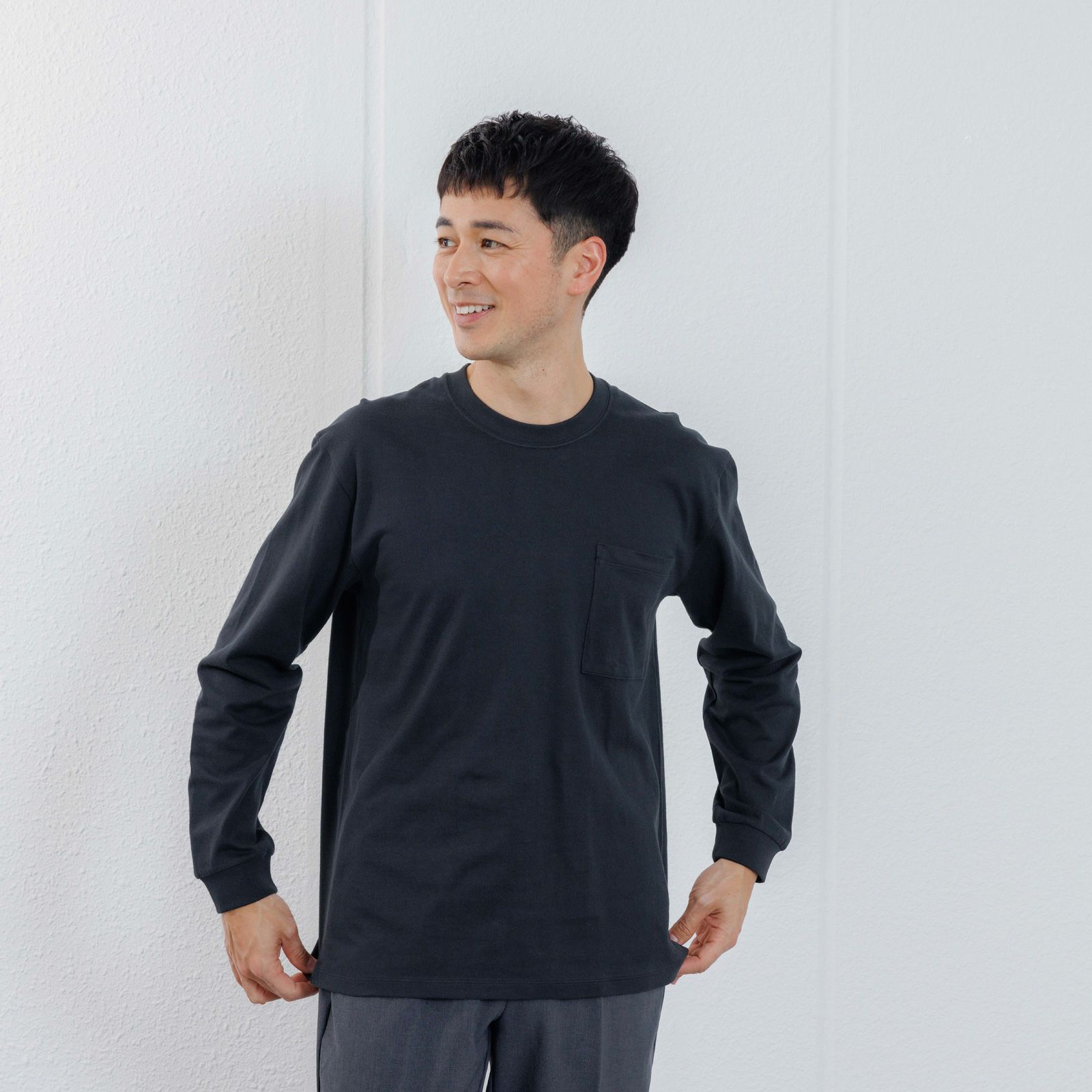 オーガニックコットン　太番手無地長袖Ｔシャツ