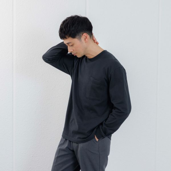オーガニックコットン　太番手無地長袖Ｔシャツ