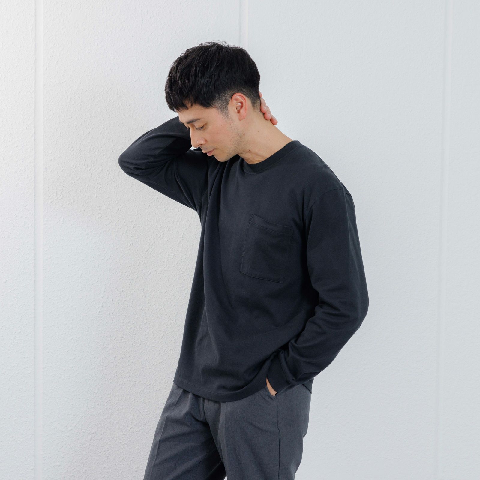 オーガニックコットン　太番手無地長袖Ｔシャツ