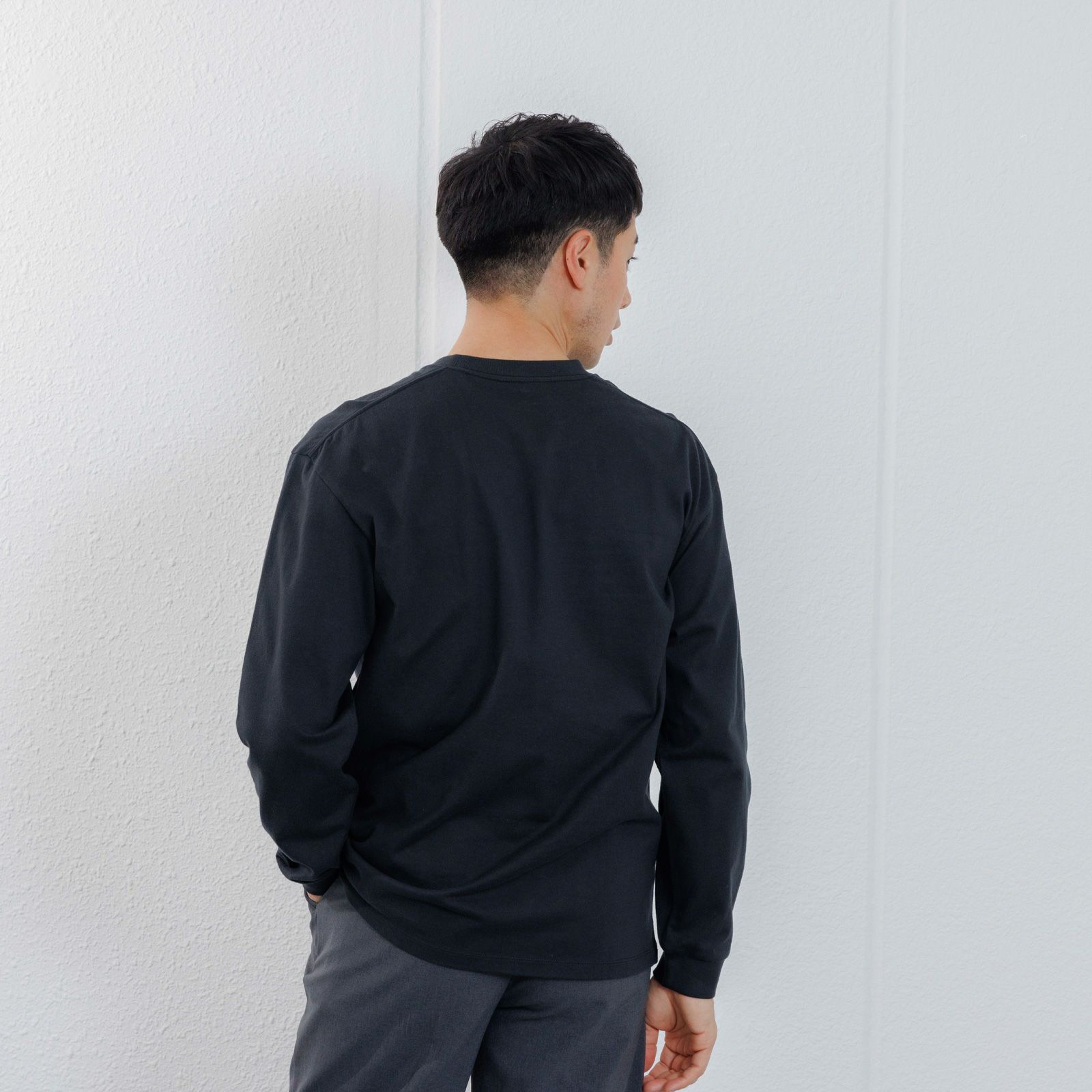 オーガニックコットン　太番手無地長袖Ｔシャツ