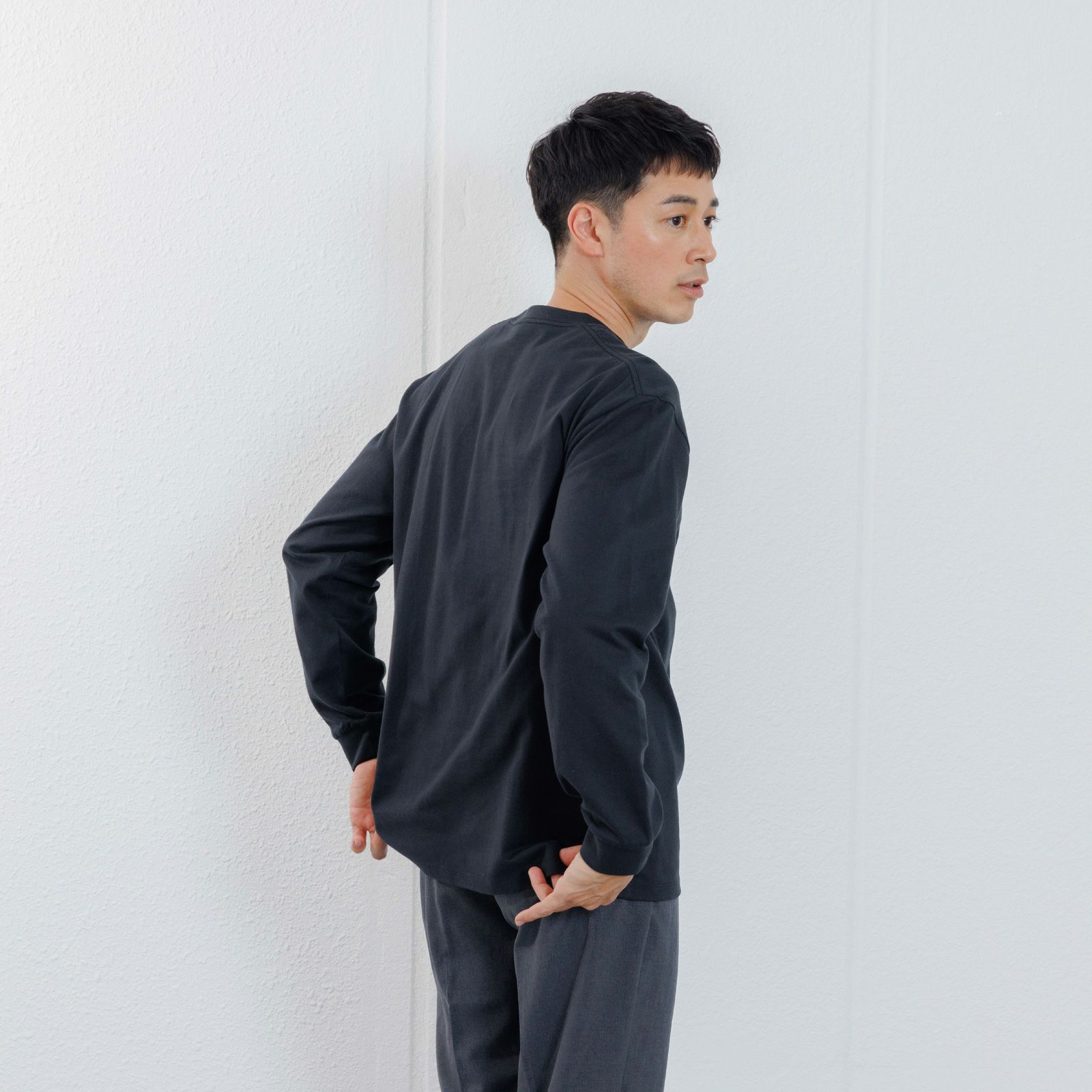 オーガニックコットン　太番手無地長袖Ｔシャツ
