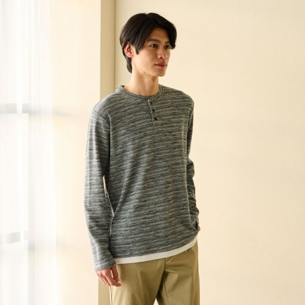 フェイクヘンリー長袖Ｔシャツ