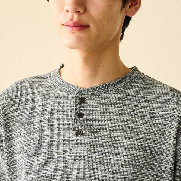 フェイクヘンリー長袖Ｔシャツ