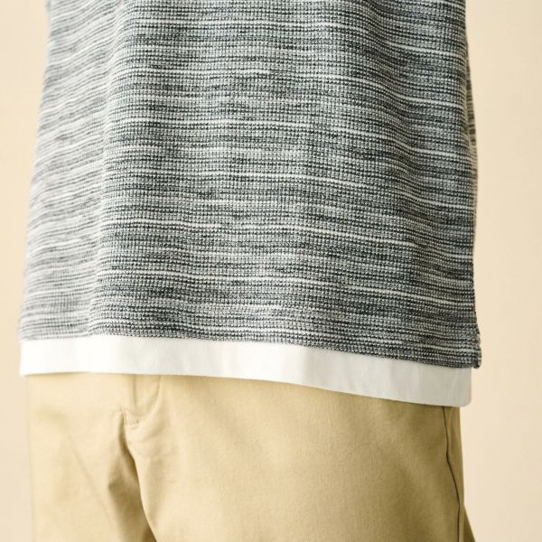 フェイクヘンリー長袖Ｔシャツ