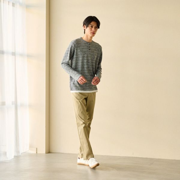 フェイクヘンリー長袖Ｔシャツ