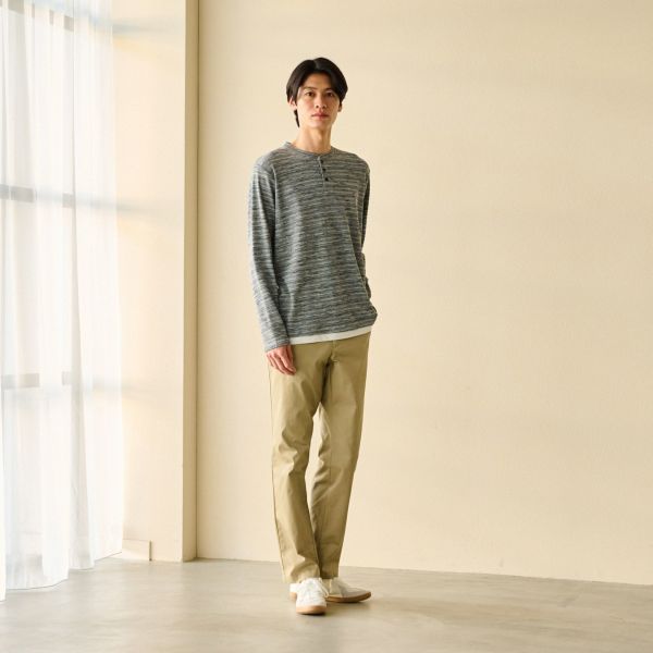 フェイクヘンリー長袖Ｔシャツ