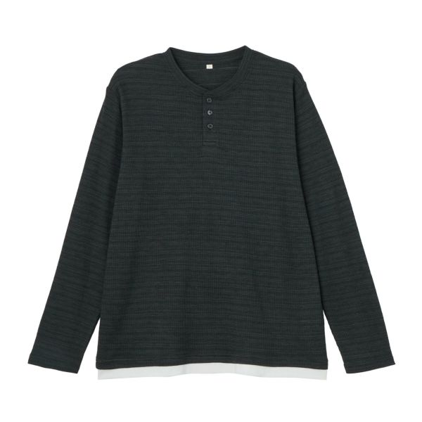 フェイクヘンリー長袖Ｔシャツ