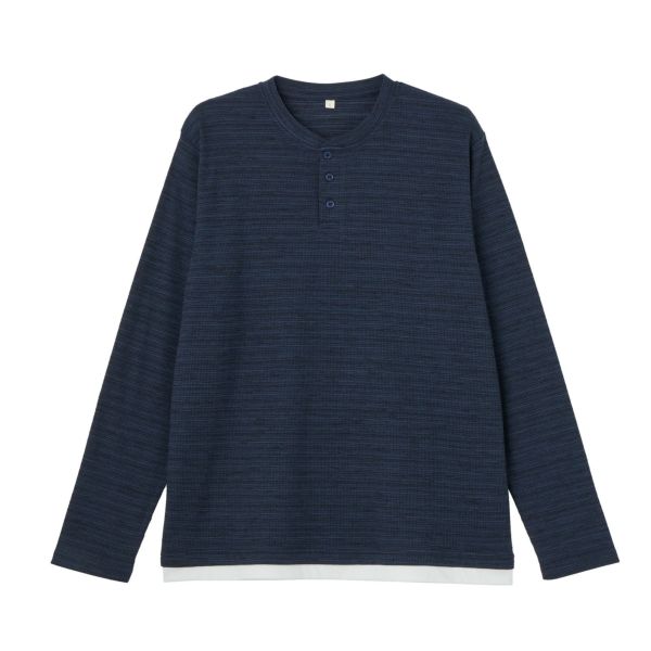 フェイクヘンリー長袖Ｔシャツ