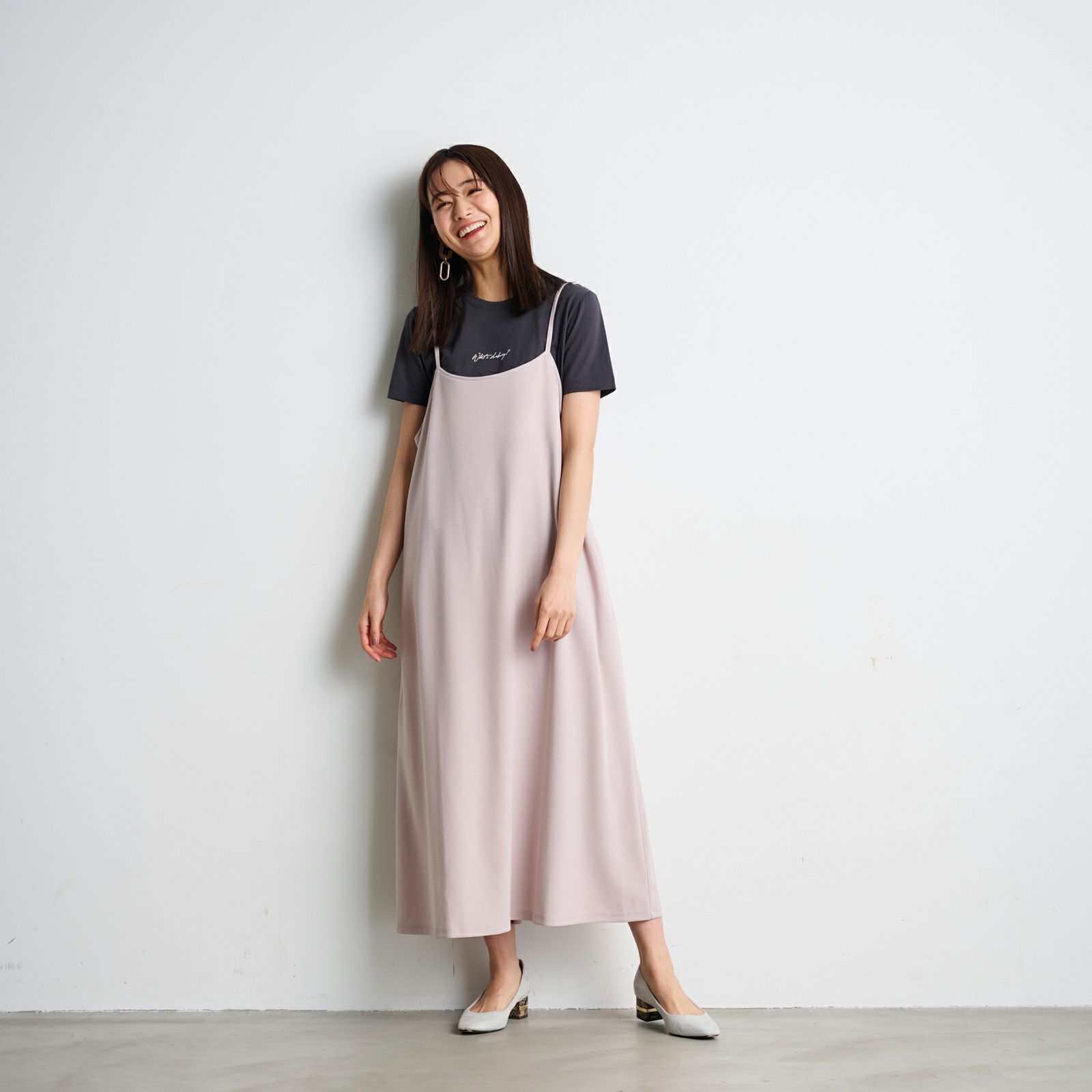 カットジョーゼット　キャミソールワンピース