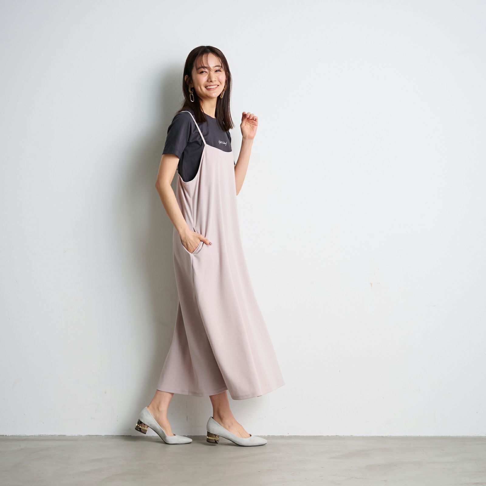 カットジョーゼット　キャミソールワンピース