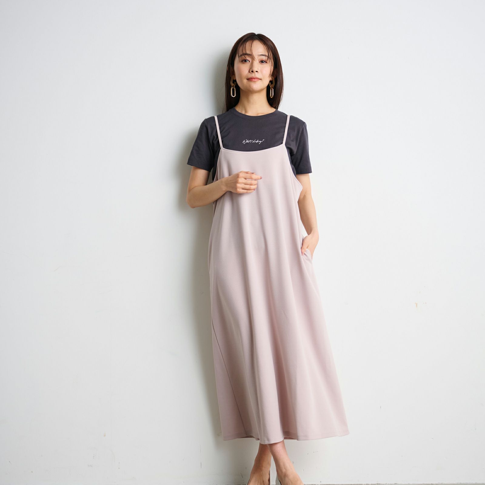 カットジョーゼット　キャミソールワンピース