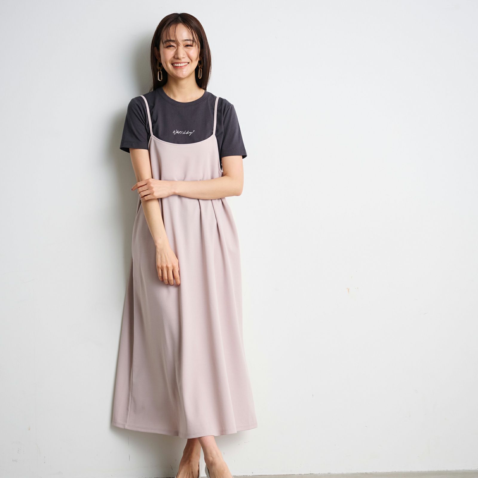 カットジョーゼット　キャミソールワンピース