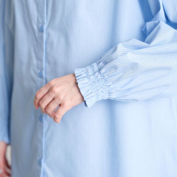 てまラク　綿混７分袖チュニックブラウス