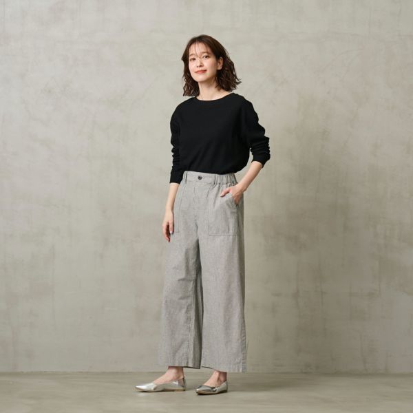 ダンガリー　ベイカーワイドパンツ
