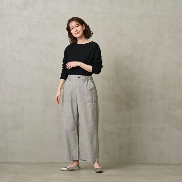 ダンガリー　ベイカーワイドパンツ