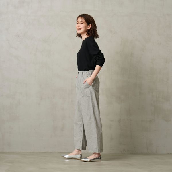ダンガリー　ベイカーワイドパンツ