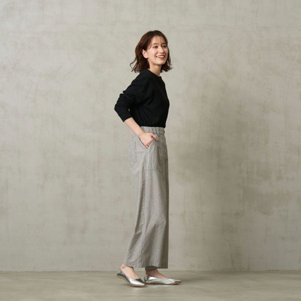 ダンガリー　ベイカーワイドパンツ