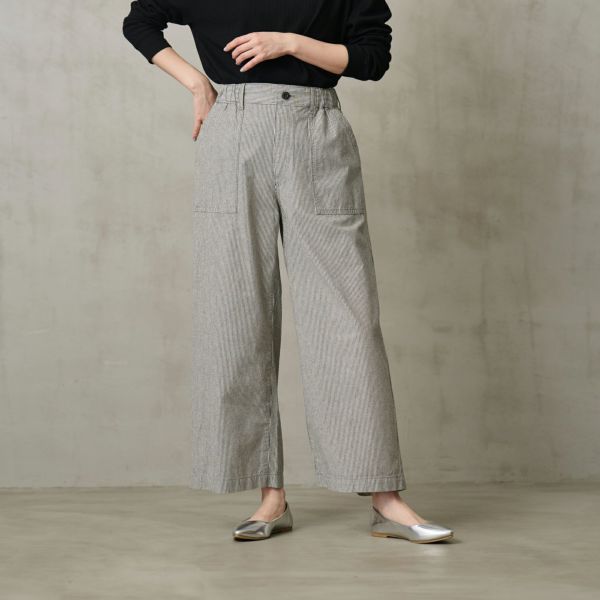 ダンガリー　ベイカーワイドパンツ