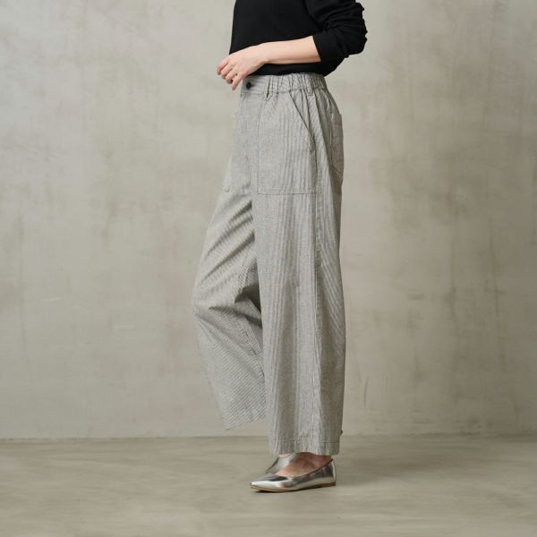 ダンガリー　ベイカーワイドパンツ