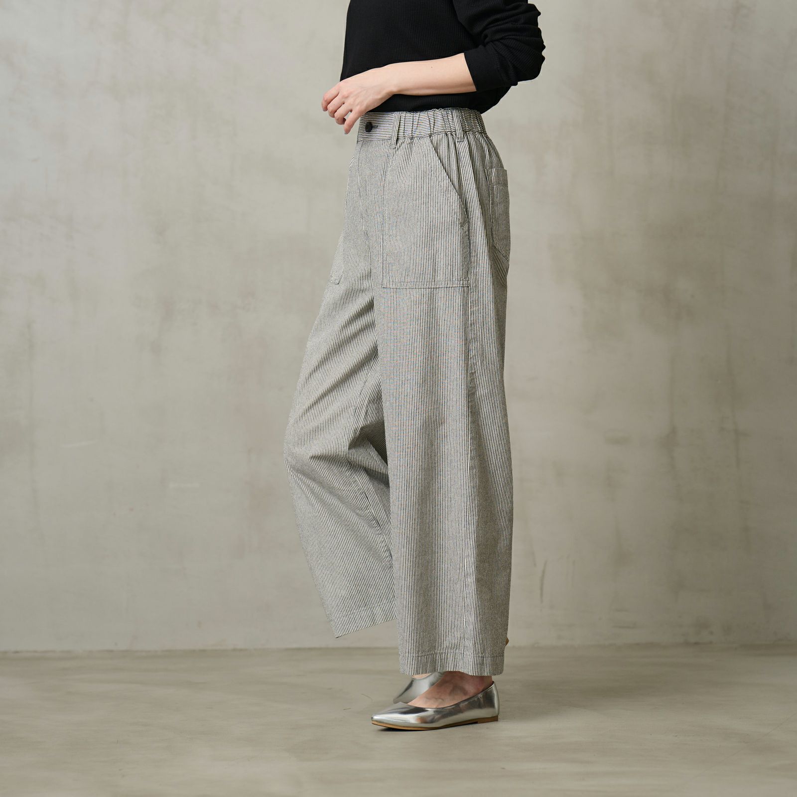 ダンガリー　ベイカーワイドパンツ